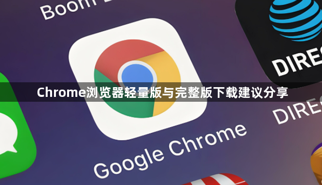 Chrome浏览器轻量版与完整版下载建议分享1
