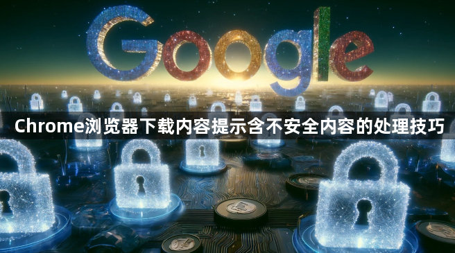 Chrome浏览器下载内容提示含不安全内容的处理技巧1