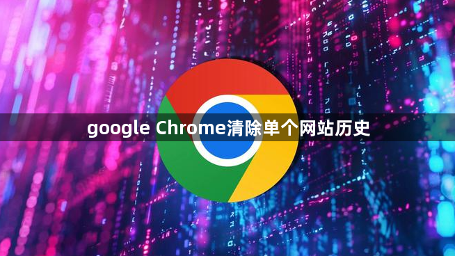 google Chrome清除单个网站历史1