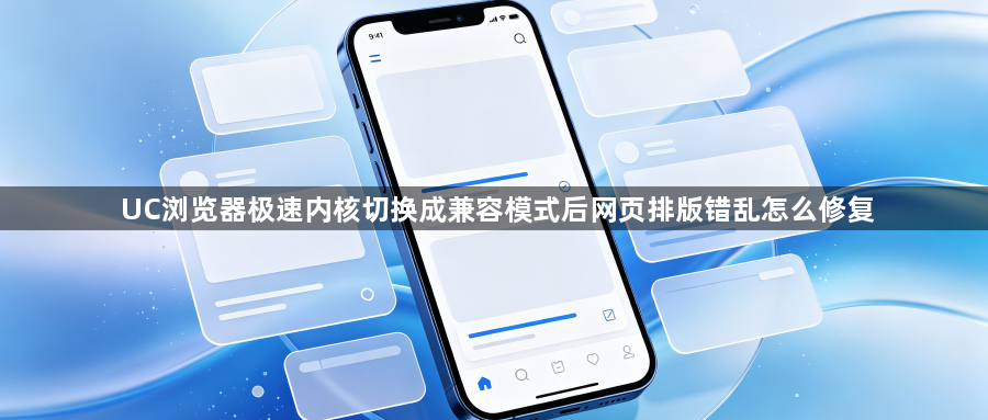 UC浏览器极速内核切换成兼容模式后网页排版错乱怎么修复1