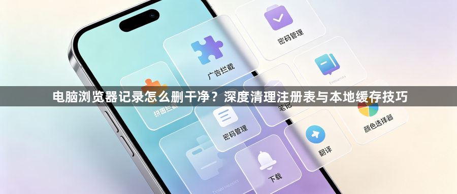 电脑浏览器记录怎么删干净?深度清理注册表与本地缓存技巧1