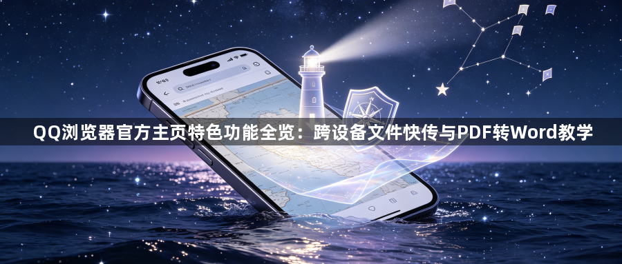 QQ浏览器官方主页特色功能全览:跨设备文件快传与PDF转Word教学1