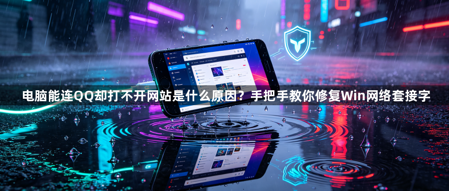 电脑能连QQ却打不开网站是什么原因？手把手教你修复Win网络套接字1