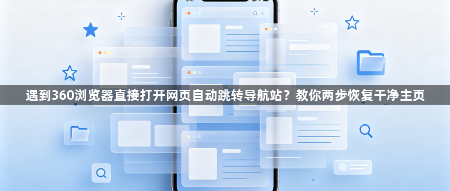 遇到360浏览器直接打开网页自动跳转导航站?教你两步恢复干净主页1